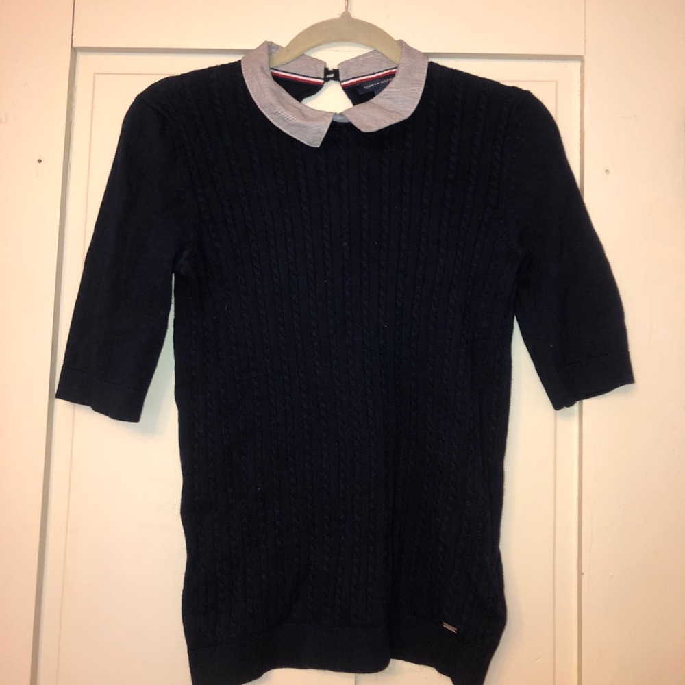 Tommy Hilfiger 3/4 Sleeve Knit Polo Sweater!